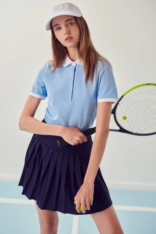 ENGLISH FACTORY Tops*- Sportswear Knit Polo Shirt POWDERBLUE