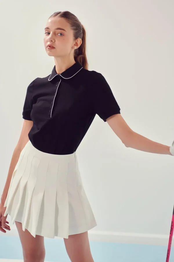 ENGLISH FACTORY Tops*- Sportwear Knit Polo Shirt
