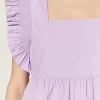 ENGLISH FACTORY Tops*- Square-Neck Tiered Midi Dress LILAC