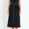 ENGLISH FACTORY Tops*- Stitch Detail Midi Dress BLACK