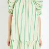 ENGLISH FACTORY Tops*- Stripe Babydoll Dress BEIGE/GREEN