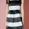 ENGLISH FACTORY Tops*- Stripe Mini Dress BLACK