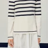 ENGLISH FACTORY Tops*- Stripe Mix Media Dress IVORY