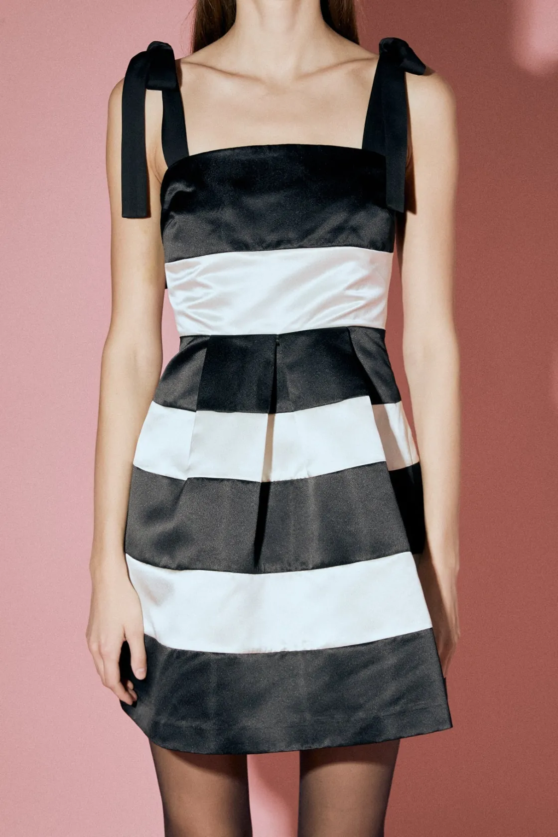 english_factory__stripe_m_0.webp ENGLISH FACTORY Tops*- Stripe Mini Dress BLACK