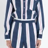 ENGLISH FACTORY Tops*- Stripe Romper NAVY/WHITE