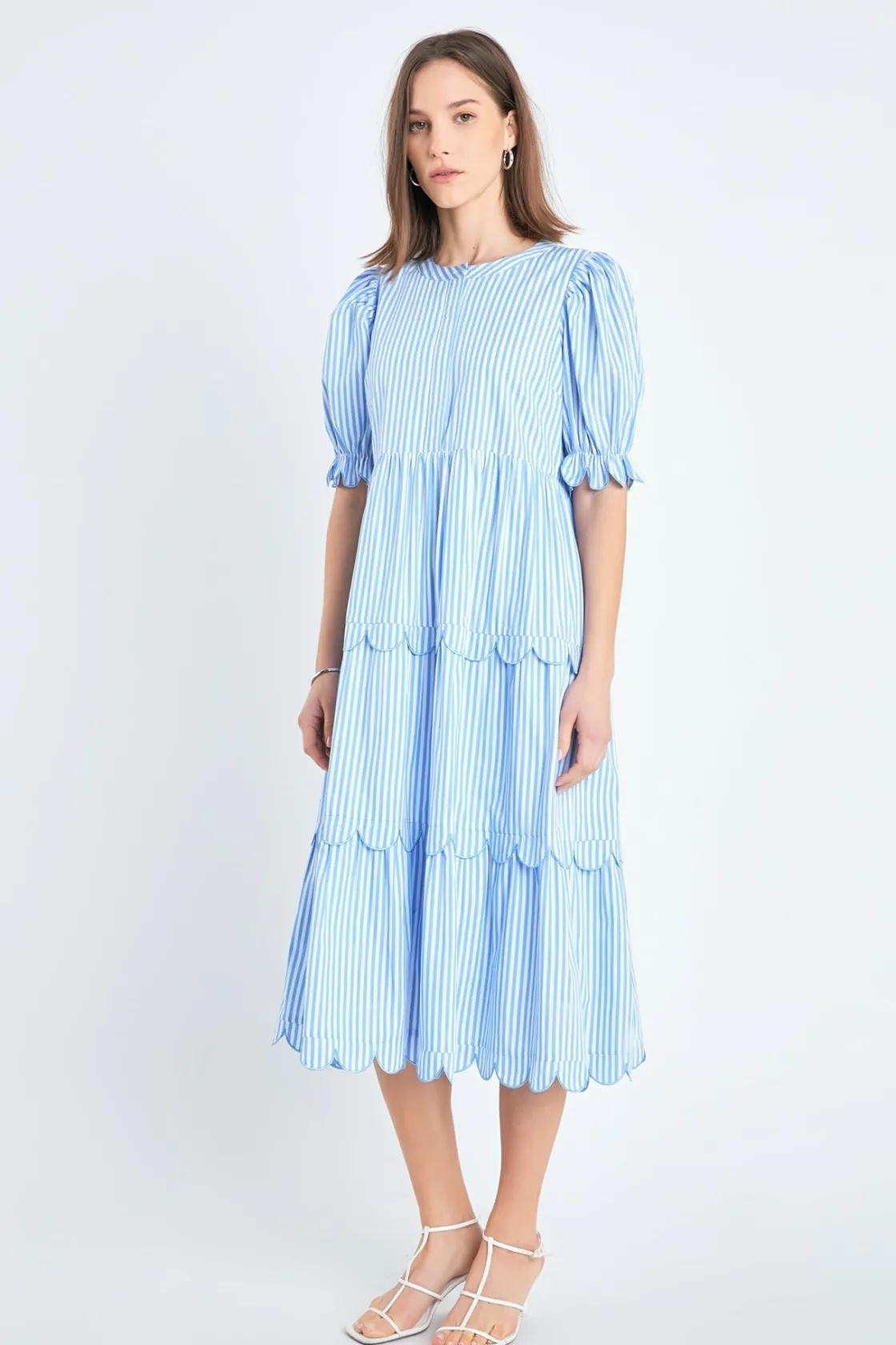 english_factory__stripe_s_1.webp ENGLISH FACTORY Tops*- Stripe Scallop Edge Midi Dress BLUESTRIPE