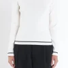 ENGLISH FACTORY Tops*- Striped Knit Top OFFWHITE/BLACK