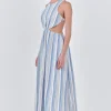 ENGLISH FACTORY Tops*- Striped Cut out Maxi Dress- Sold Out BLUE/TAN