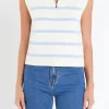 ENGLISH FACTORY Tops*- Striped Half-Zip Knit Vest