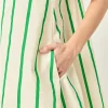 ENGLISH FACTORY Tops*- Striped Kaftan Mini Dress GREENMULTI