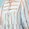 ENGLISH FACTORY Tops*- Striped Blouson Mini Dress BLUEMULTI