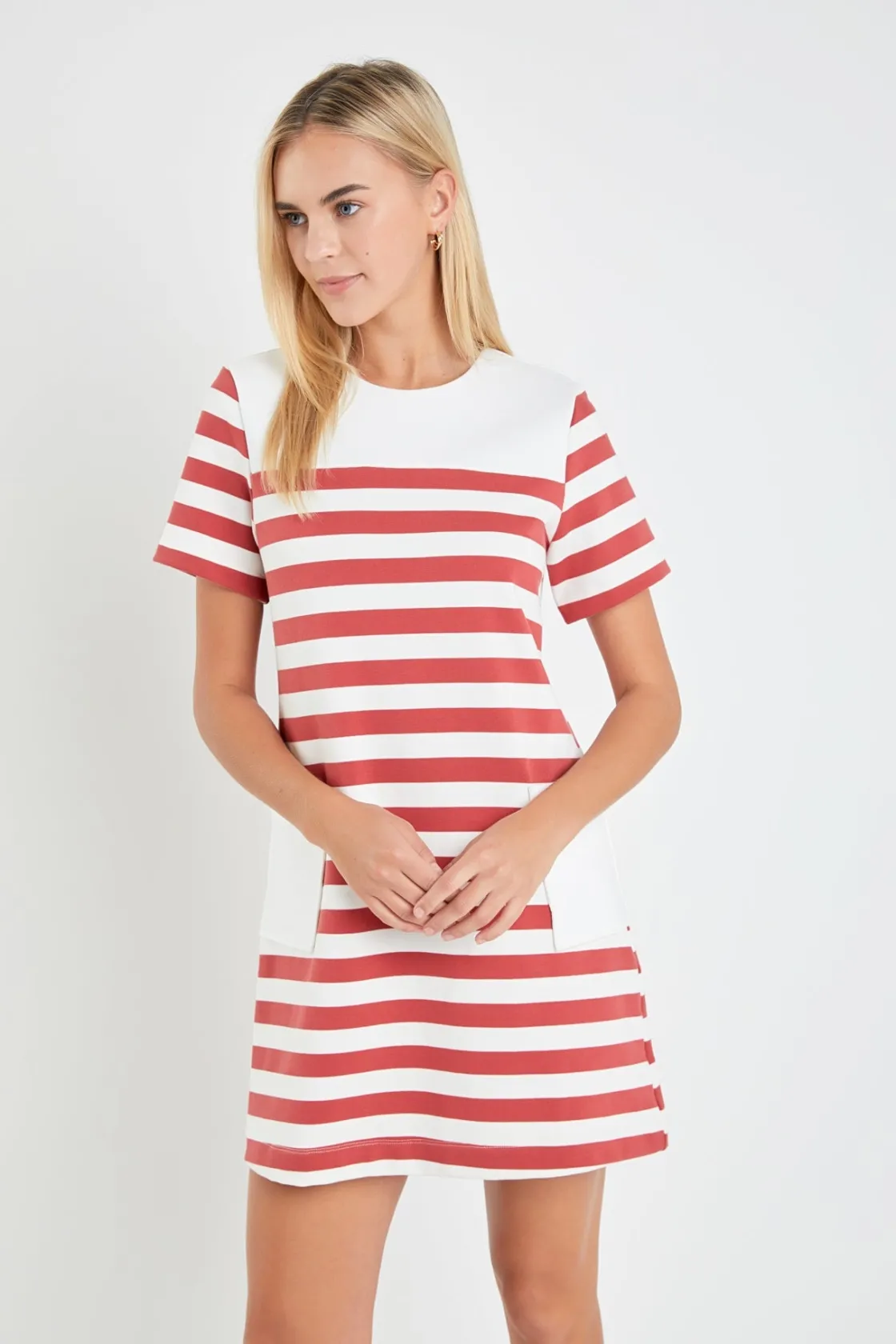 english_factory__striped__3-5.webp ENGLISH FACTORY Tops*- Striped Dress with Patch Pockets