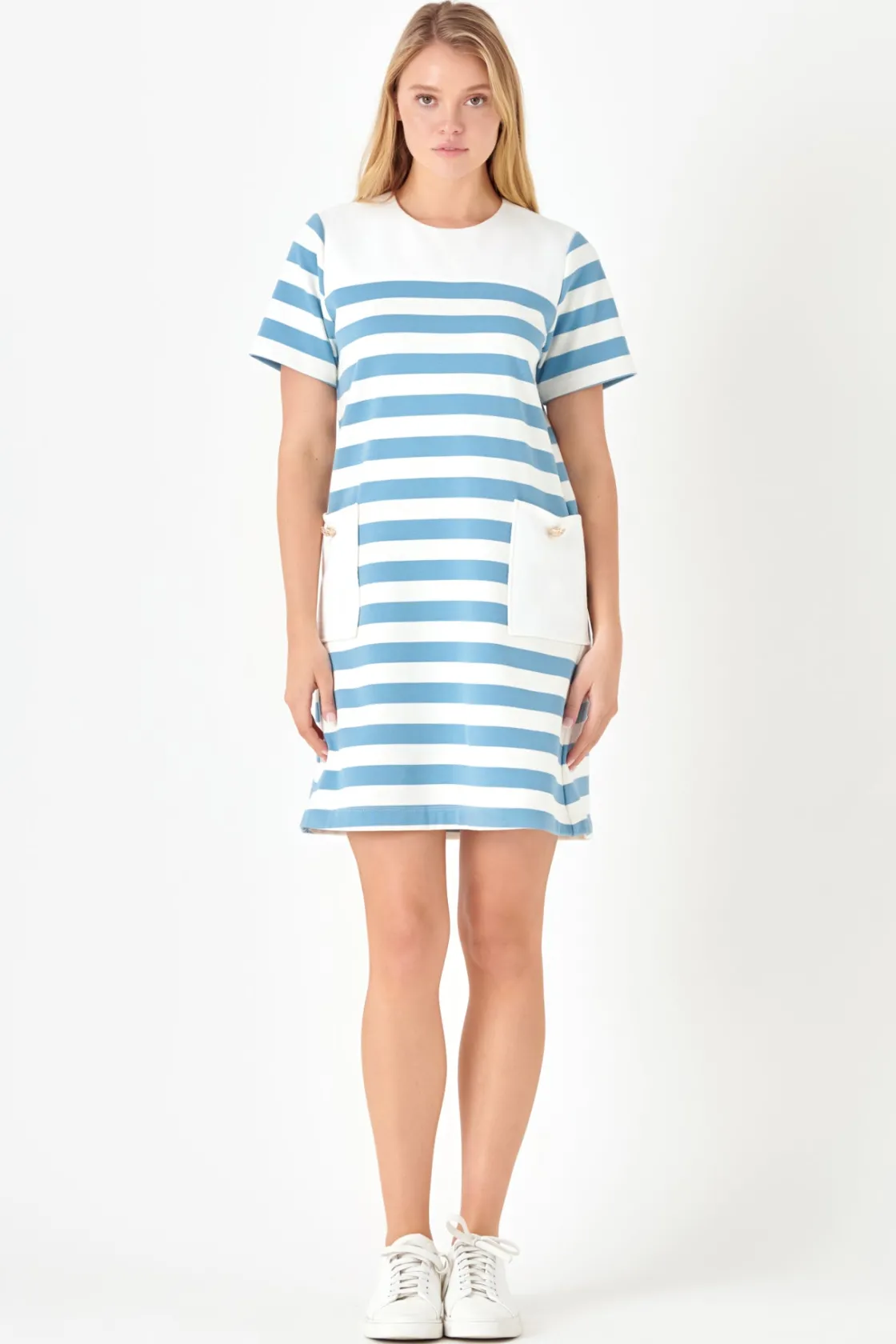 english_factory__striped__4-1.webp ENGLISH FACTORY Tops*- Striped Dress with Patch Pockets