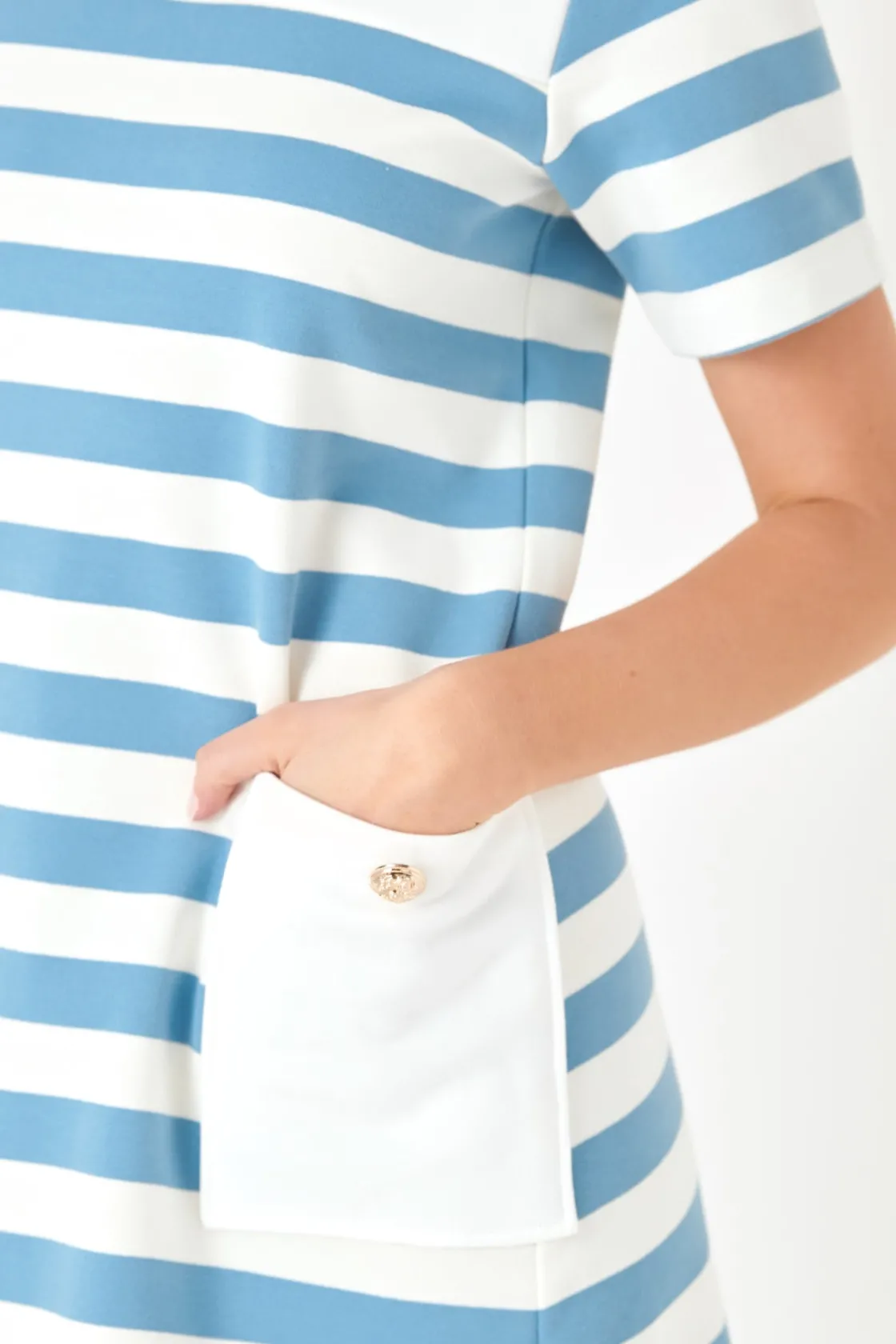 english_factory__striped__5-1.webp ENGLISH FACTORY Tops*- Striped Dress with Patch Pockets