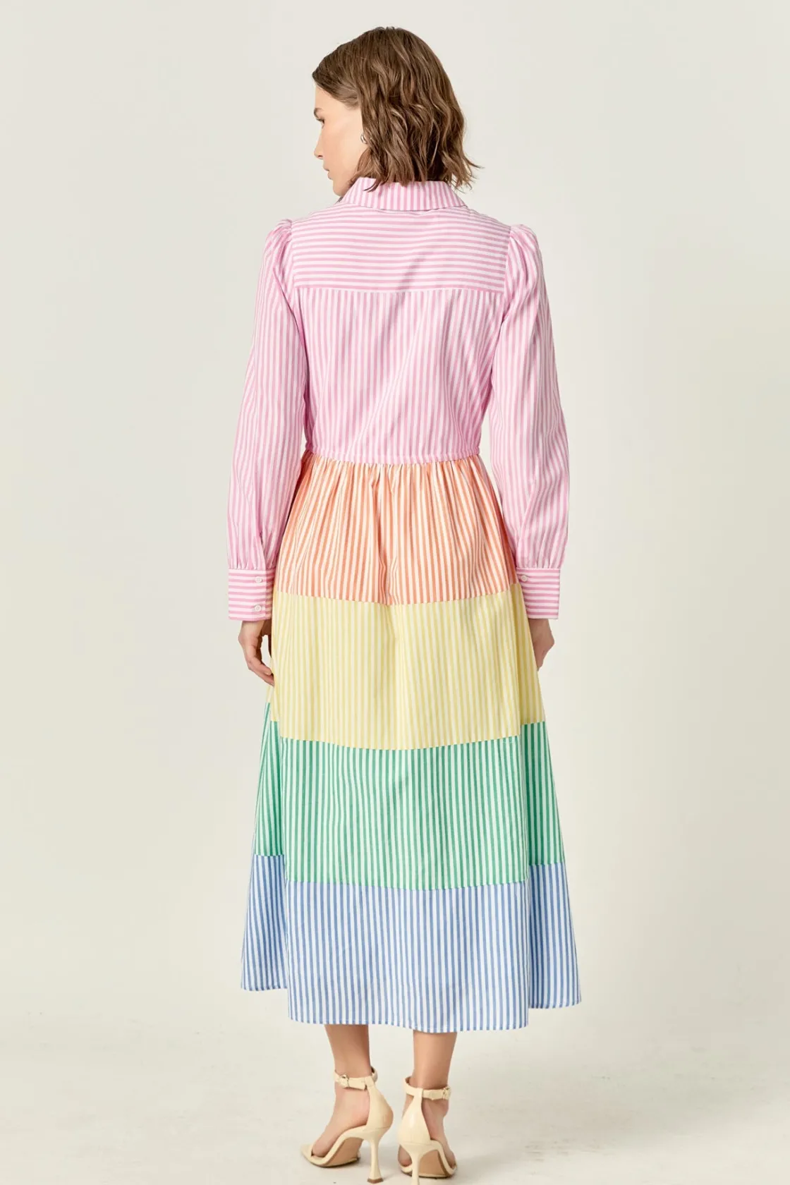 english_factory__sunni_co_2.webp ENGLISH FACTORY Tops*- Sunni Colorblock Midi Shirt Dress MULTI