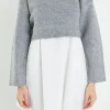 ENGLISH FACTORY Tops*- Sweater with Poplin Mini Dress
