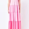 ENGLISH FACTORY Tops*- Sweet Heart Color Block Maxi Dress