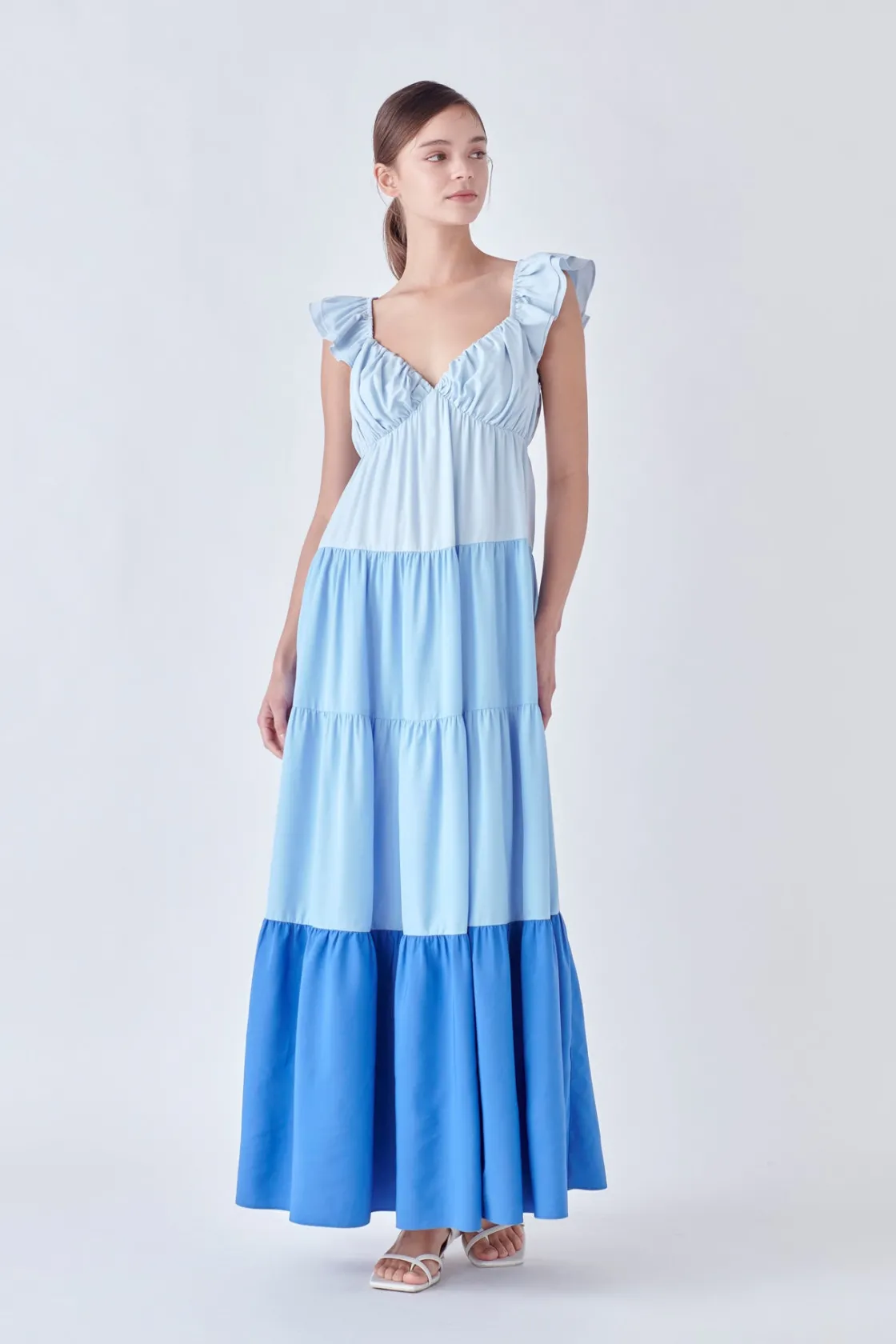 english_factory__sweet_he_10.webp ENGLISH FACTORY Tops*- Sweet Heart Color Block Maxi Dress