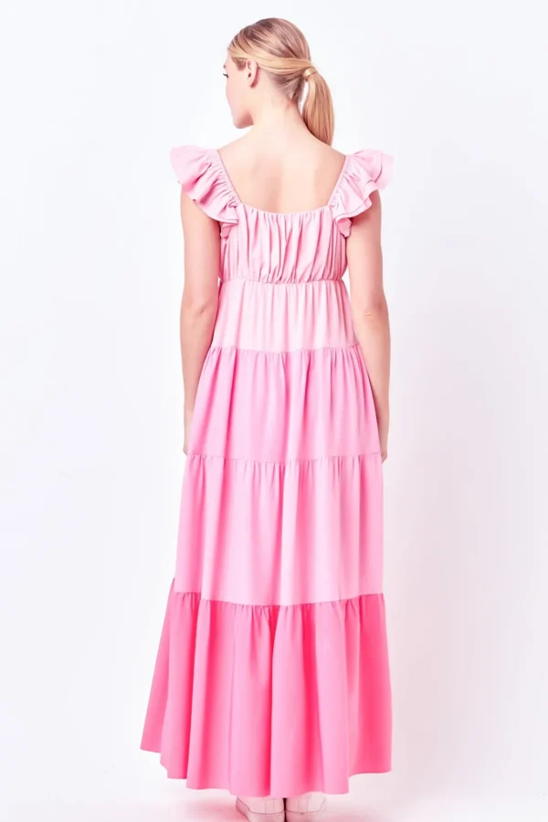 ENGLISH FACTORY Tops*- Sweet Heart Color Block Maxi Dress