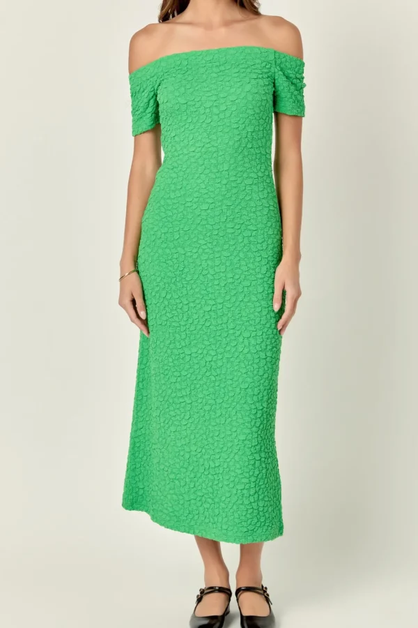 ENGLISH FACTORY Tops*- Textured Midi Dress