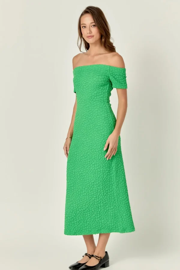 ENGLISH FACTORY Tops*- Textured Midi Dress