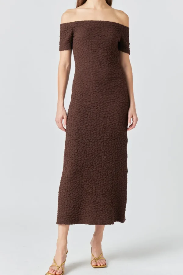ENGLISH FACTORY Tops*- Textured Midi Dress