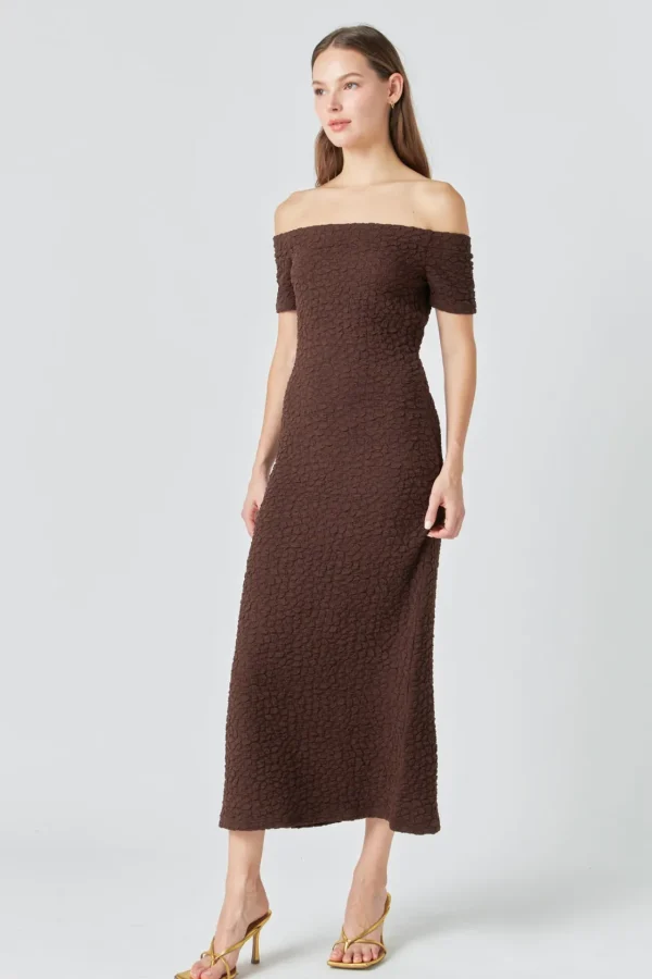 ENGLISH FACTORY Tops*- Textured Midi Dress
