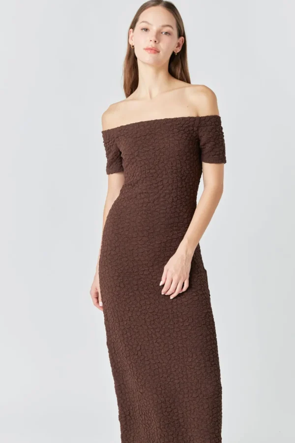 ENGLISH FACTORY Tops*- Textured Midi Dress