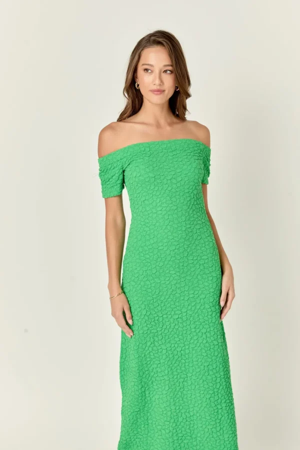 ENGLISH FACTORY Tops*- Textured Midi Dress