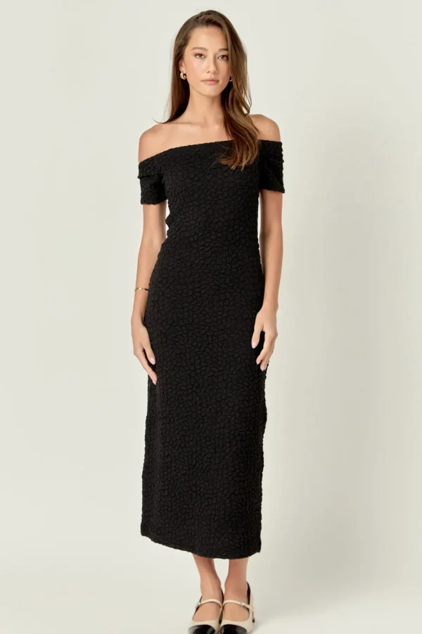 ENGLISH FACTORY Tops*- Textured Midi Dress
