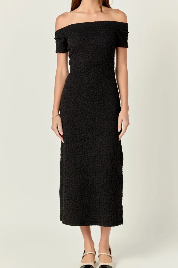 ENGLISH FACTORY Tops*- Textured Midi Dress