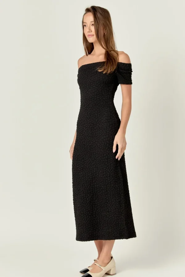 ENGLISH FACTORY Tops*- Textured Midi Dress