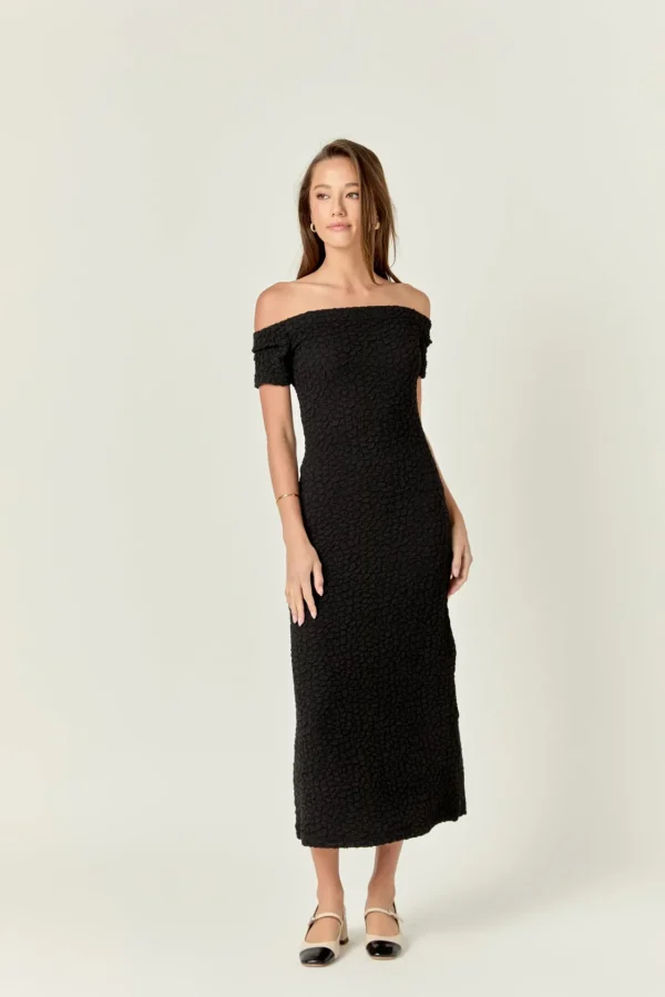 ENGLISH FACTORY Tops*- Textured Midi Dress