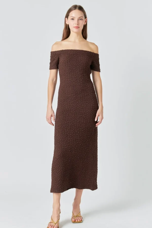ENGLISH FACTORY Tops*- Textured Midi Dress