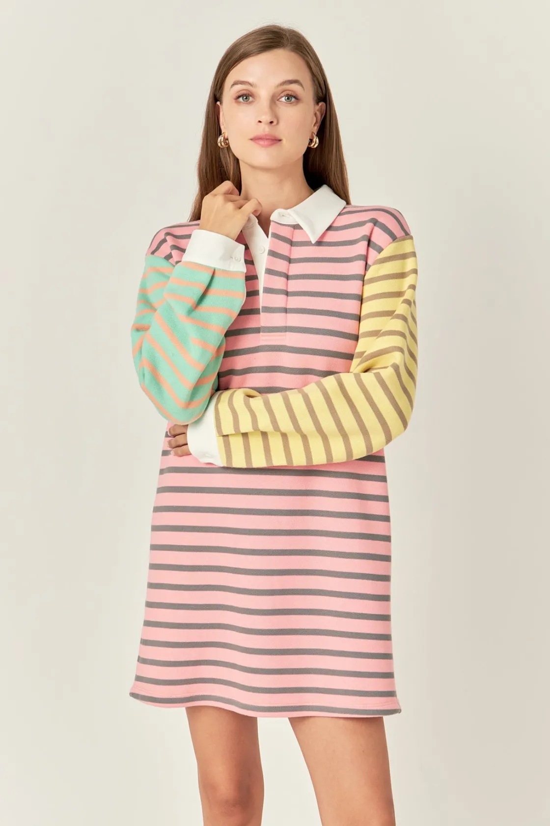 english_factory__the_stri_3.webp ENGLISH FACTORY Tops*- The Striped Edit Dress PINKMULTI
