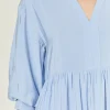 ENGLISH FACTORY Tops*- Tiered Midi Dress POWDERBLUE