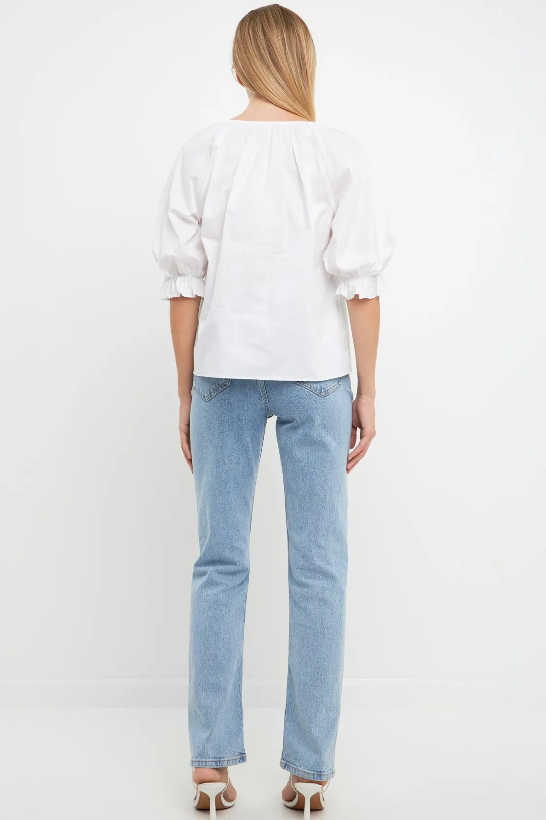 english_factory__tiered_v_2.webp ENGLISH FACTORY Tops*- Tiered V Neck Top With Ruffle Sleeves
