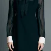 ENGLISH FACTORY Tops*- Twill Mini Dress BLACK