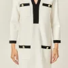ENGLISH FACTORY Tops*- White and Black Mini Knit Dress WHITE/BLACK