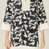 ENGLISH FACTORY Tops*- White and Black Printed Tunic Dress BLACK/IVORY