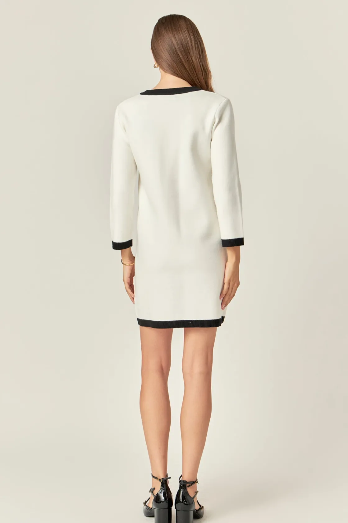 english_factory__white_an_2.webp ENGLISH FACTORY Tops*- White and Black Mini Knit Dress WHITE/BLACK