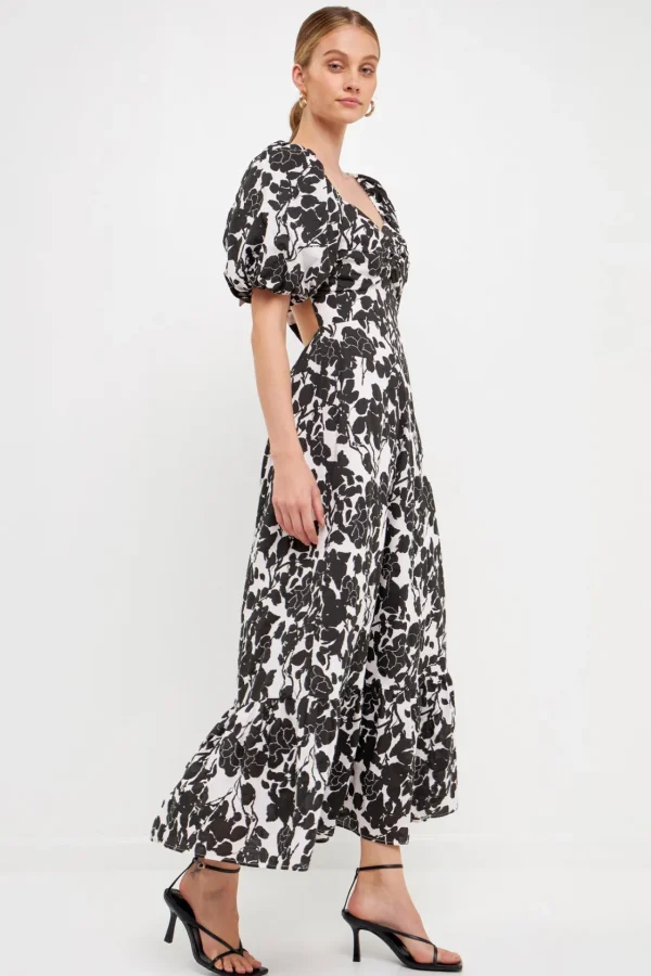 FREE THE ROSES Tops*Free The Rose - Floral Print Maxi Dress
