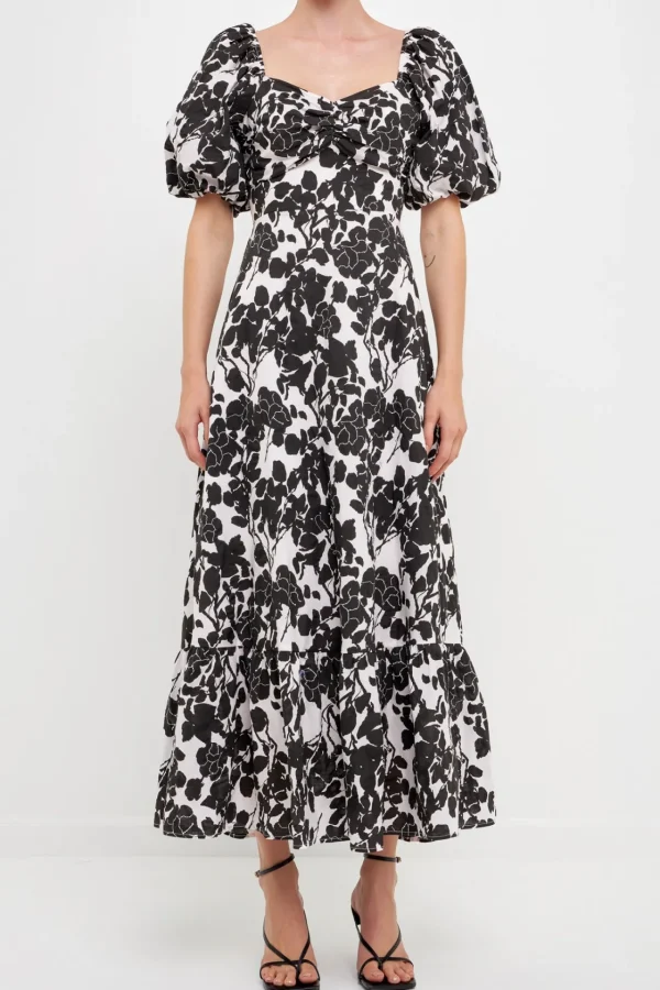 FREE THE ROSES Tops*Free The Rose - Floral Print Maxi Dress