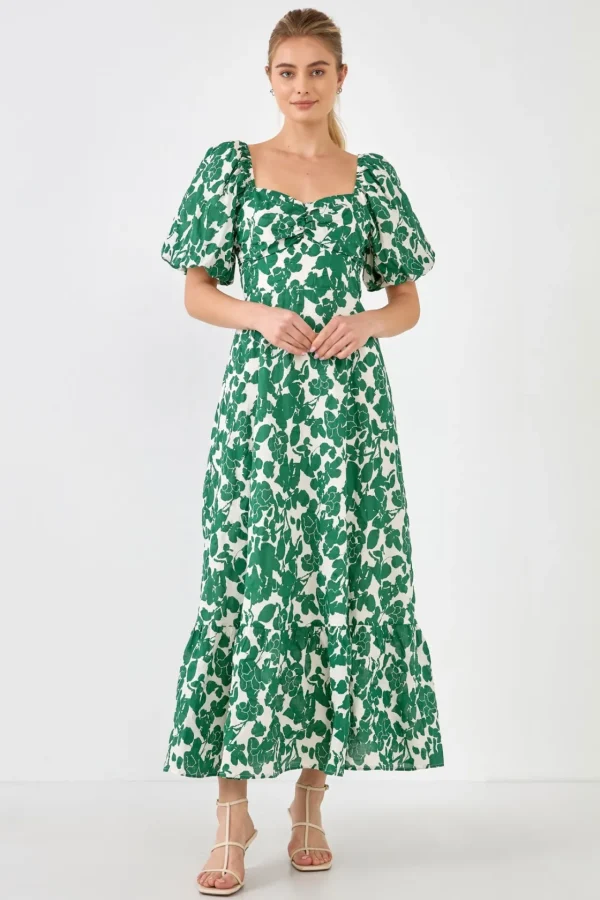 FREE THE ROSES Tops*Free The Rose - Floral Print Maxi Dress