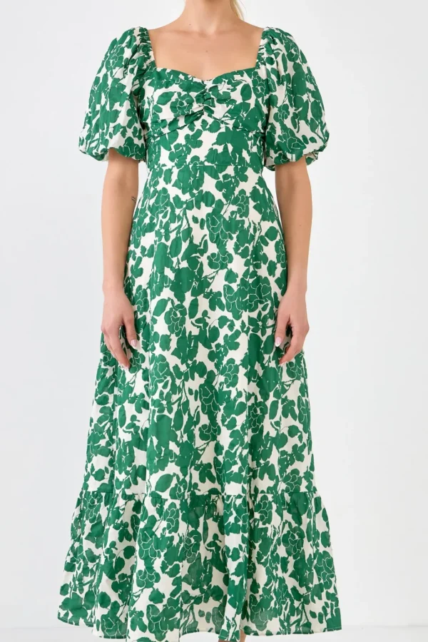 FREE THE ROSES Tops*Free The Rose - Floral Print Maxi Dress
