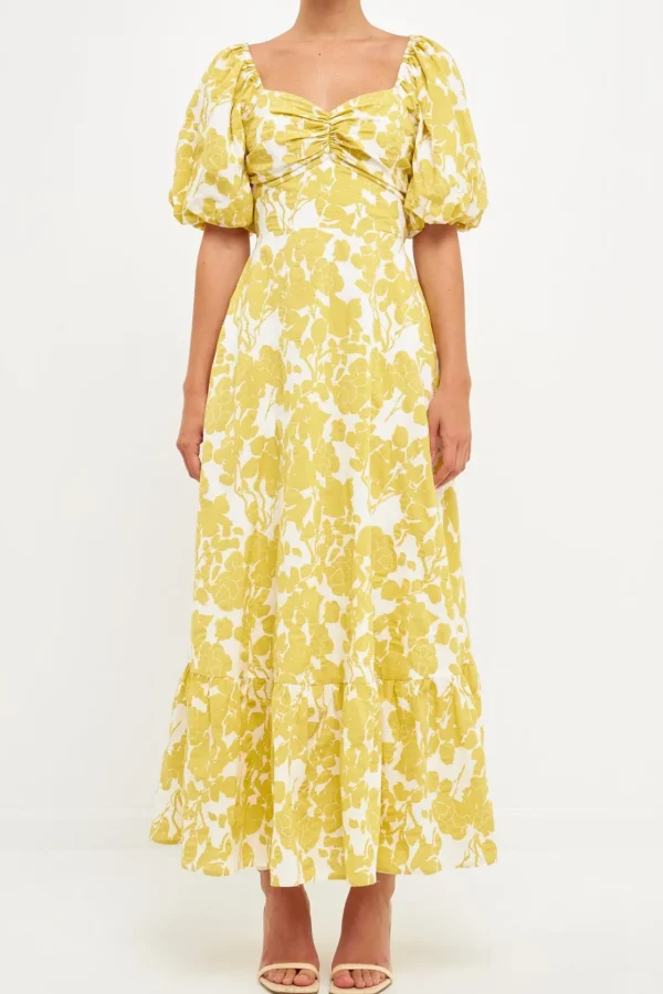 FREE THE ROSES Tops*Free The Rose - Floral Print Maxi Dress