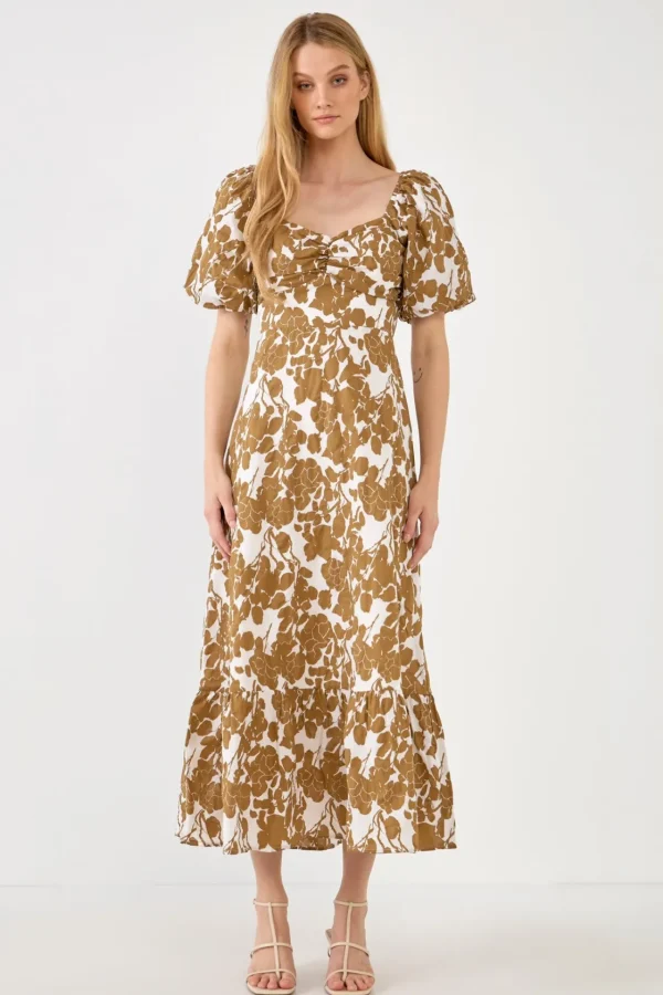 FREE THE ROSES Tops*Free The Rose - Floral Print Maxi Dress
