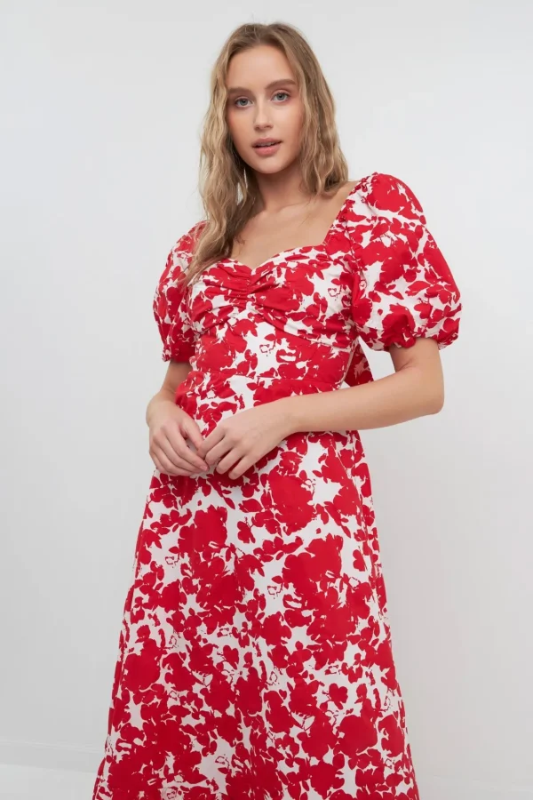 FREE THE ROSES Tops*Free The Rose - Floral Print Maxi Dress