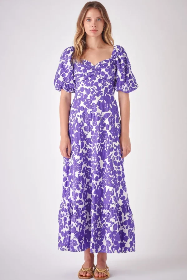 FREE THE ROSES Tops*Free The Rose - Floral Print Maxi Dress