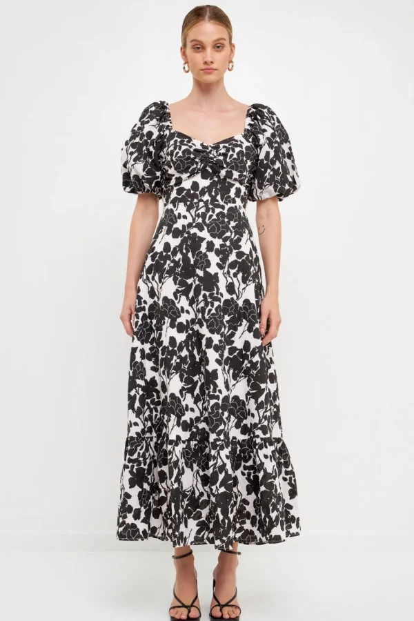 FREE THE ROSES Tops*Free The Rose - Floral Print Maxi Dress